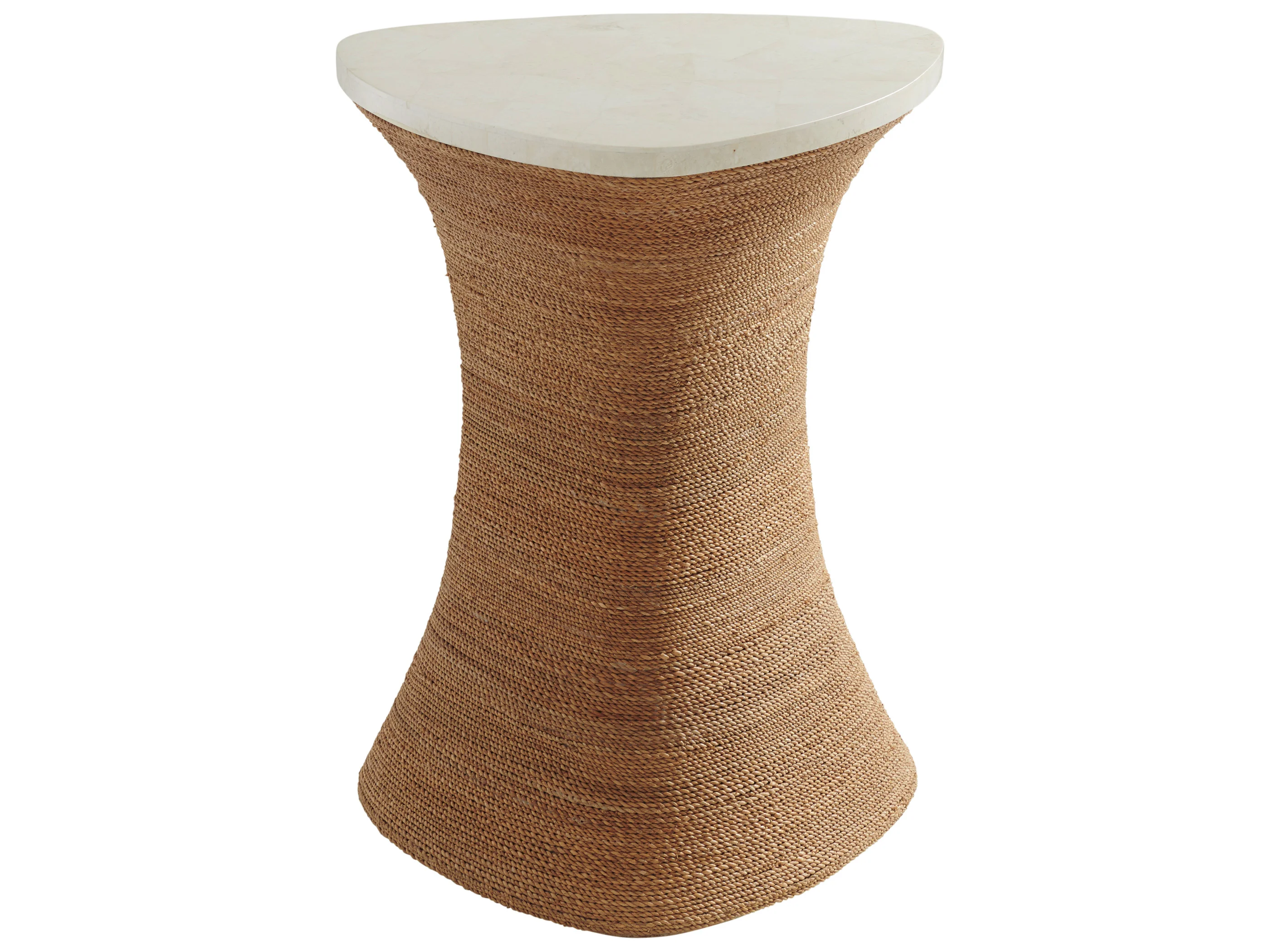 Tommy Bahama Home Palm Desert 575-953 Haley Woven Accent Table with White  Stone Top | Belfort Furniture | Occ - End Tables