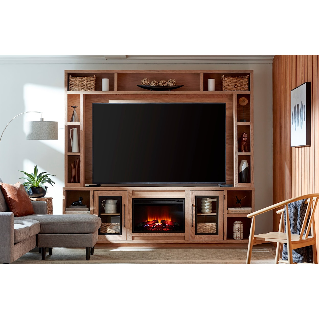 Aspenhome Paige Entertainment Fireplace Console and Hutch