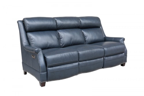 Transitional Power Reclining Sofa with Memory Button