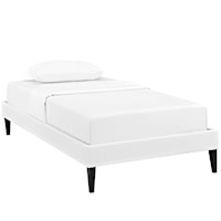 Twin Vinyl Bed Frame with Squared Tapered Legs