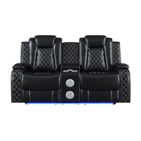 Manual Reclining Console Loveseat