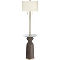 Floor Lamp-Faux wood Floor Lampoor lamp with tray