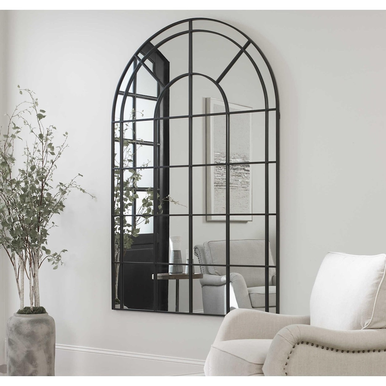 Uttermost Arched Mirrors Grantola Black Arch Iron Mirror