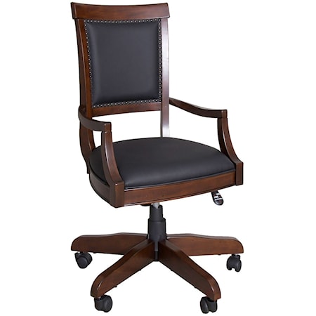 Traditional Executive Desk Chair with Nailhead Trim