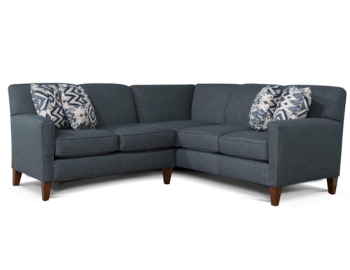 Transitional 2-Piece Sectional Sofa with High Tapered Legs