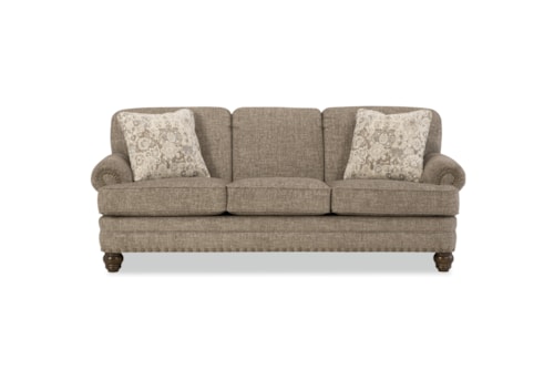 Traditional Sofa with Rolled Arms