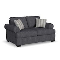 Contemporary Extra Large Loveseat with Rolled Arms