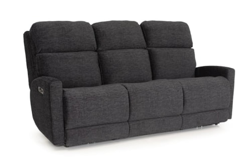 Contemporary Power Reclining Sofa with Power Headrest