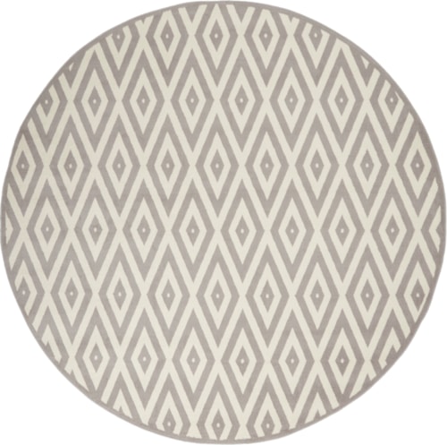8'  White/Grey Round Rug