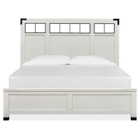 Industrial Farmhouse California King Panel Bed with Low Profile Footboard