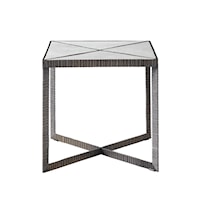 Contemporary End Table with Inset White Marble Top