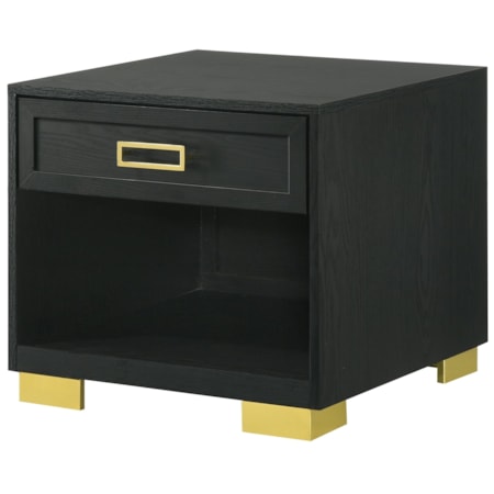 LE PEW BLACK AND GOLD END TABLE |