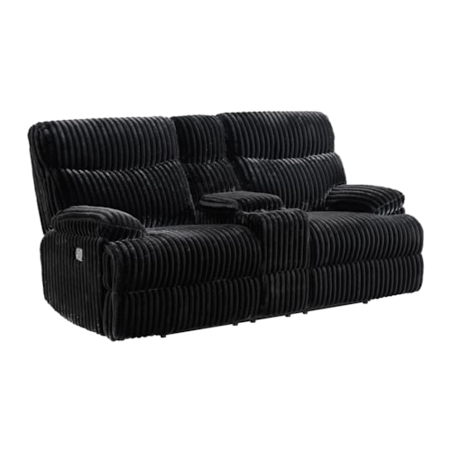 Contemporary Manual Reclining Loveseat with Console
