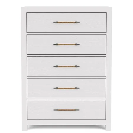 Contemporary 5-Drawer Bedroom Chest with Felt-Lined Top Drawer
