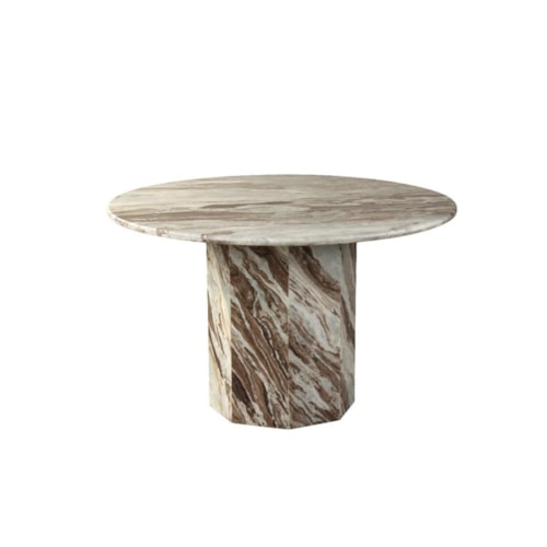 Contemporary Round Dining Table with Single Pedestal Base