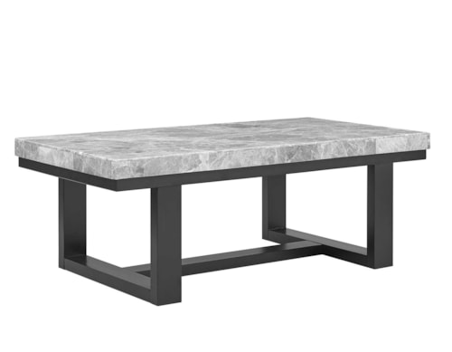 Contemporary 48" Rectangular Marble-Top Cocktail Table