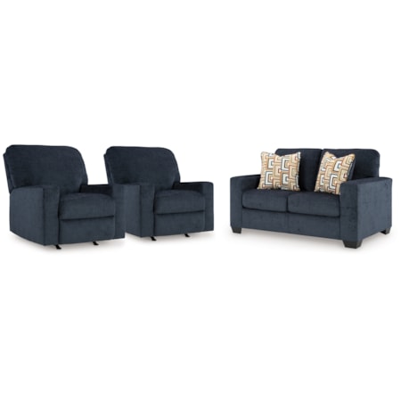 Loveseat And 2 Recliners