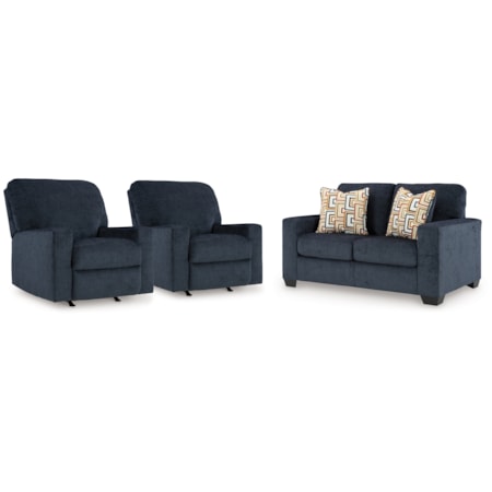 Loveseat And 2 Recliners