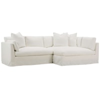 Contemporary 2-Piece Sectional Sofa with Slipcover