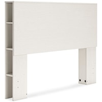 White Full Bookcase Headboard
