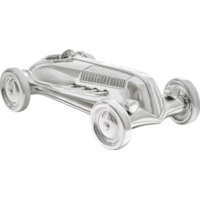 Casual Nickel Plated Racecar Sculpture