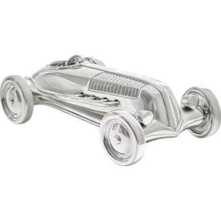 Nickel Plated Racecar Sculpture