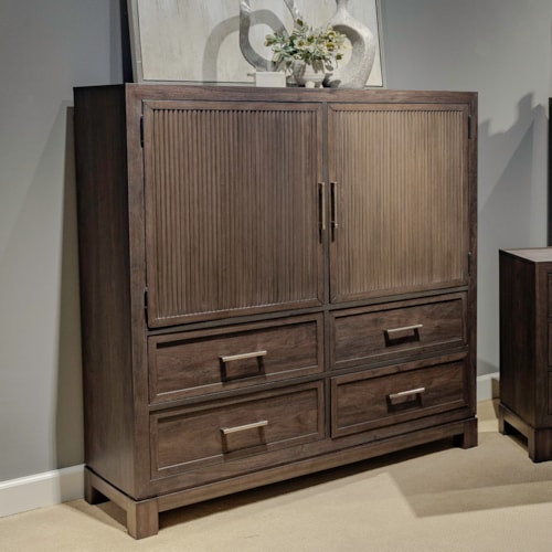 Contemporary 4-Drawer Dressing Chest with Doors