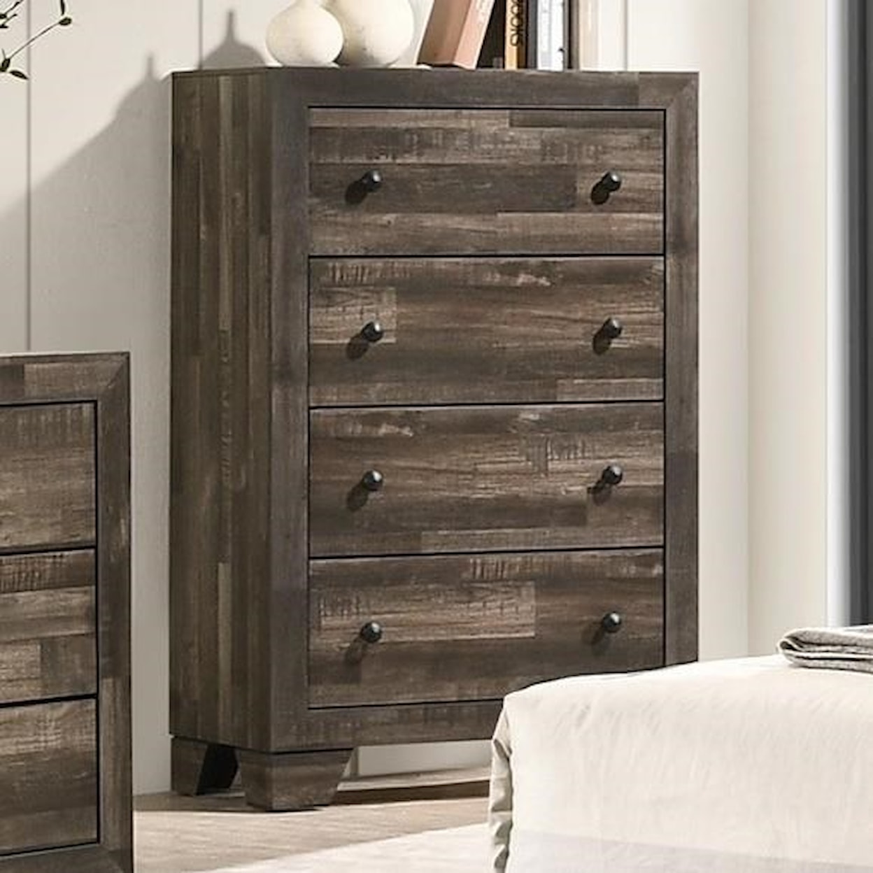 Crown Mark Atticus B6980-4 Rustic 4-Drawer Chest | Royal Furniture ...
