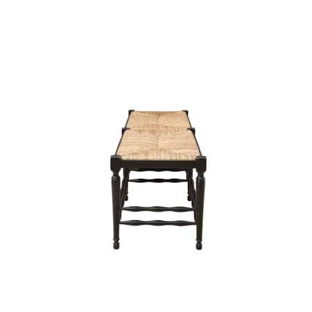 Bench with Woven Rush Seat