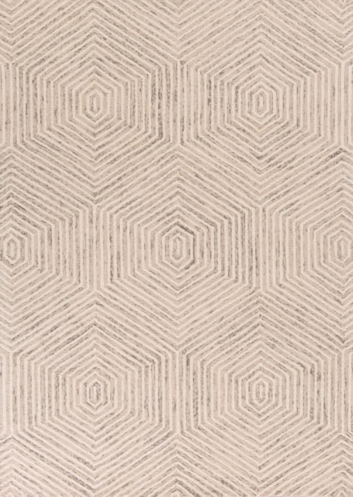 9' x 12' Ivory Honeycomb Rug