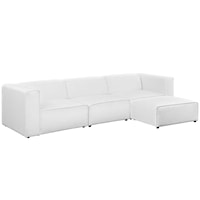 4 Piece Upholstered Fabric Sectional Sofa Set