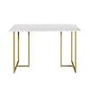 Accentrics Home Accents Metal Frame Marble Top Desk in Gold