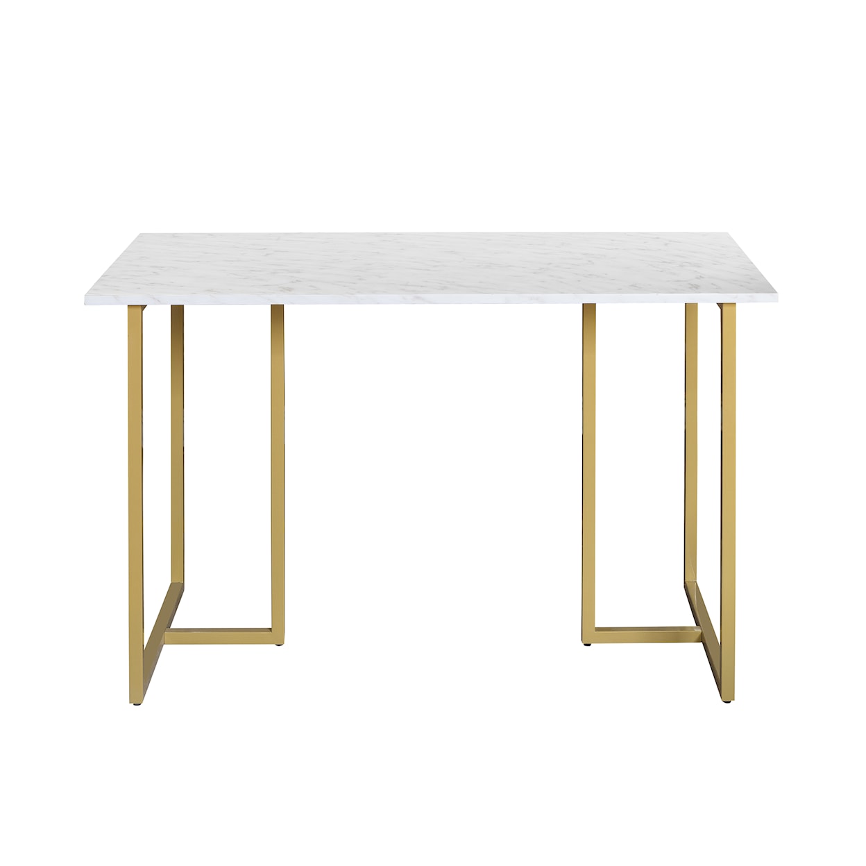 Accentrics Home Accents Metal Frame Marble Top Desk in Gold