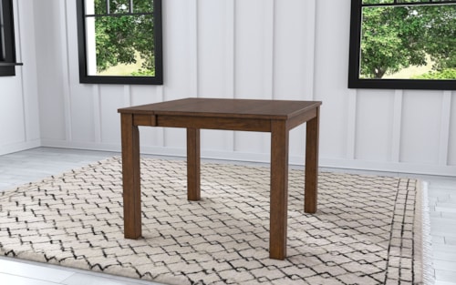 Rustic Square Dinette Table with Leaf Inserts
