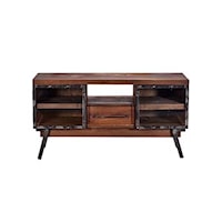 Transitional Console with Storage Shelves