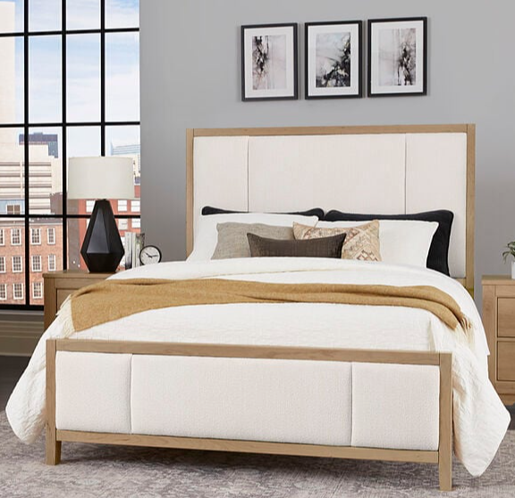 Artisan & Post Crafted Cherry California King Upholstered Panel Bed