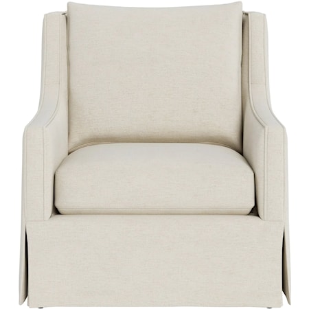 Transitional Swivel Chair with Skirted Base