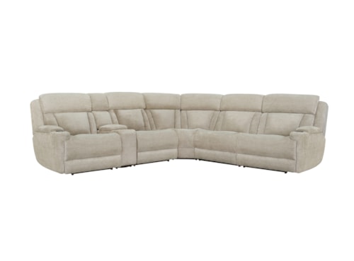 Casual 6-Piece Power Reclining Sectional Sofa with Power Headrests