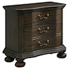 Elements International Avery- 3-Drawer Nightstand with USB Ports