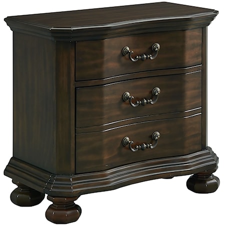 3-Drawer Nightstand with USB Ports