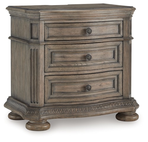 Traditional 3-Drawer Nightstand