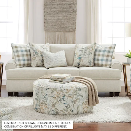 Transitional Sofa and Loveseat Set with Welt-Cord Trim