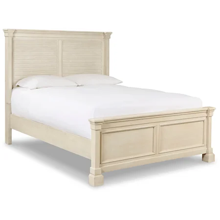 Queen Louvered Headboard Panel Bed