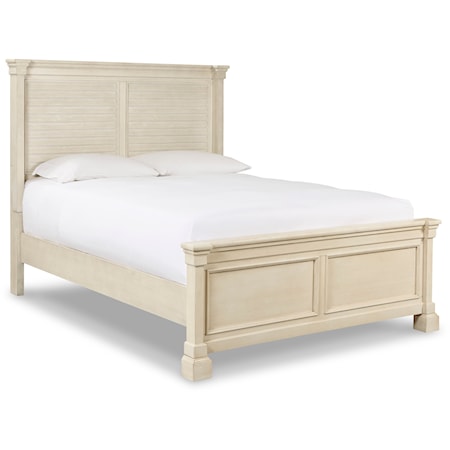 Queen Louvered Headboard Panel Bed