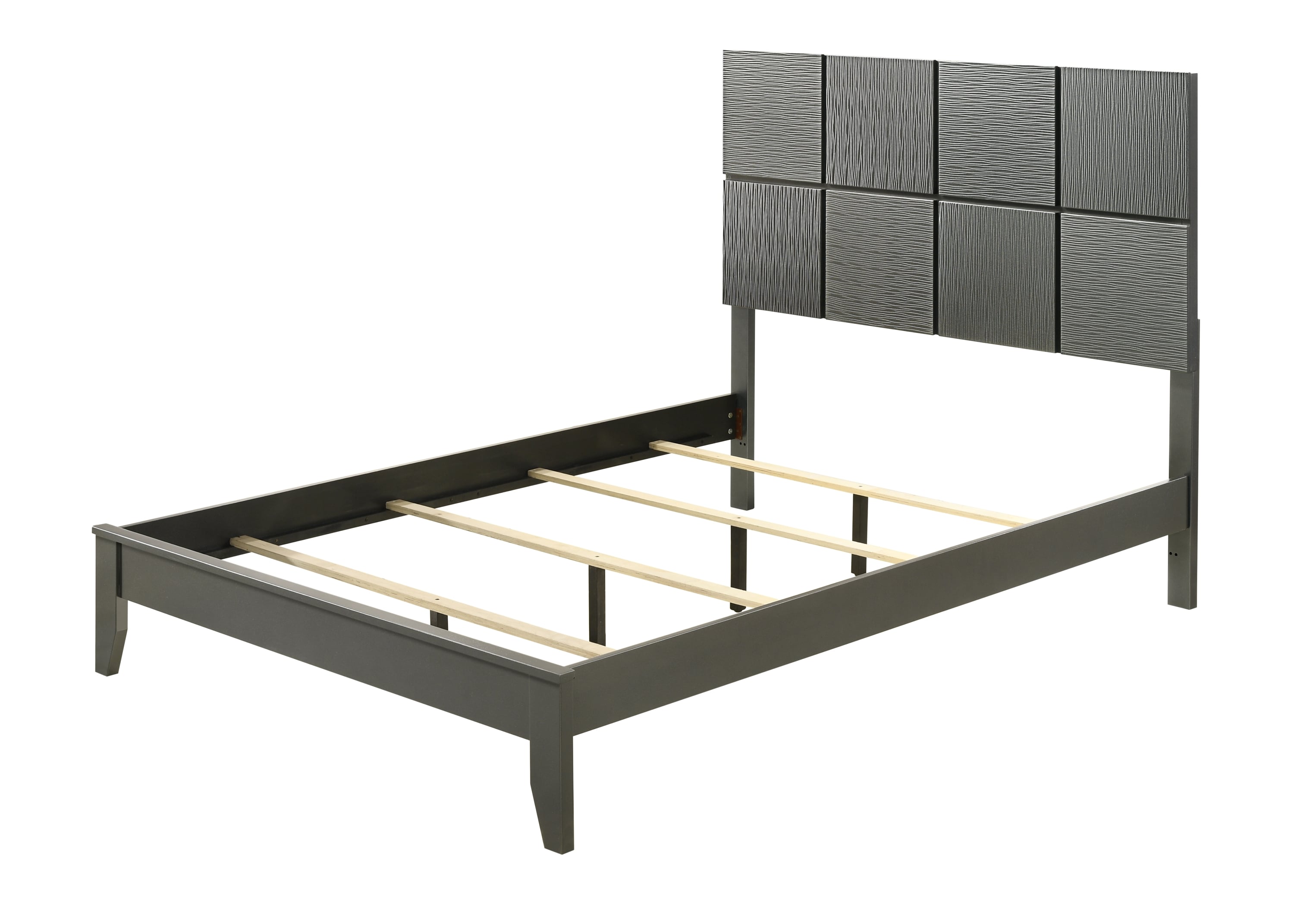 Crown Mark Denker Queen Panel Bed - Gun Metal