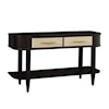 Accentrics Home Accents Black Oak and Natural Cane Console Table