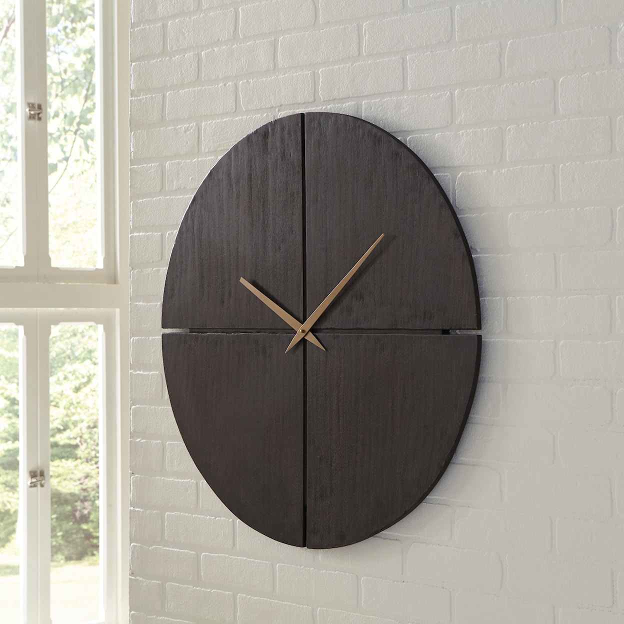 Signature Design by Ashley Wall Art Pabla Black Wall Clock