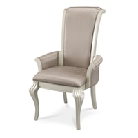 Glam Upholstered Dining Arm Chair with Cabriole Legs