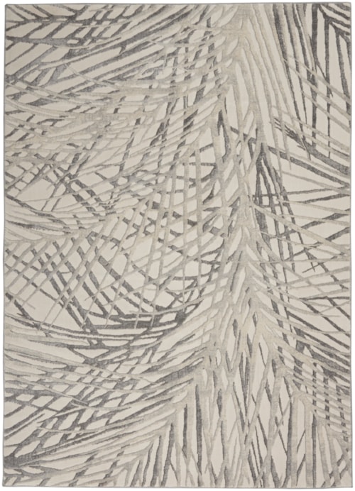 5'3" x 7'3" Ivory/Grey Rectangle Rug