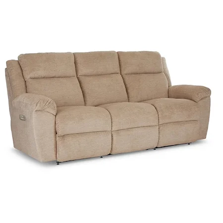 Casual Power Reclining Sofa with Pillow Armrests